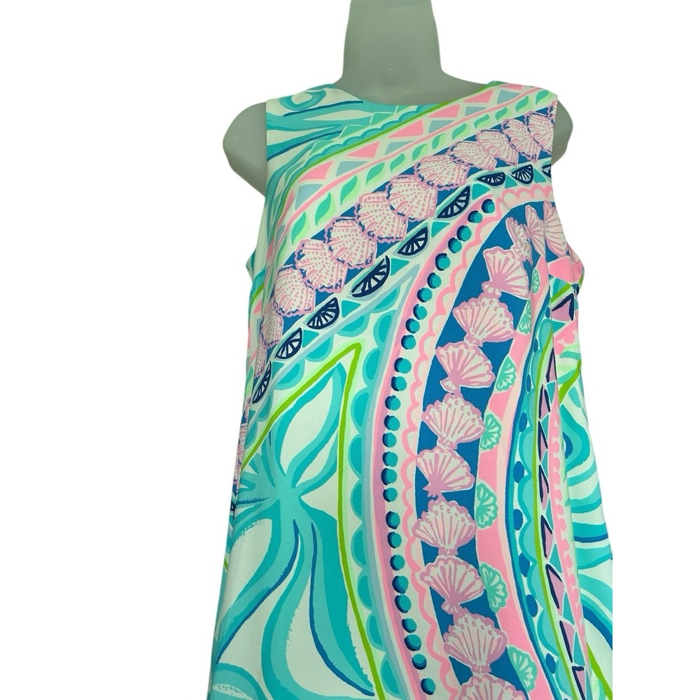Lilly Pulitzer Narissa Stretch Shift Dress Multi Coco Island Size 6 Pink Cruise - Picture 6 of 12